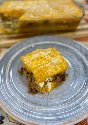 Una foto de Pastel de carne, papa y zapallo