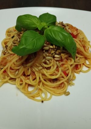 Zdjęcie przepisu Spaghettiaglio olio w trochę innej wersji.