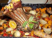 Una foto de costillar de cordero al horno