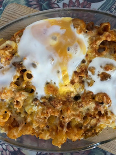 Una foto de Macarrones gratinados con huevo