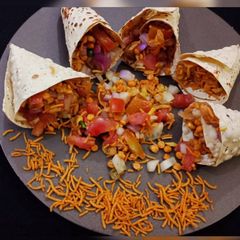 A picture of Papad Cone Chatpati bhel puri.