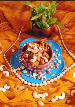 A picture of Carrot halwa gajar ka halwa.