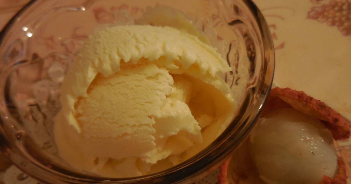 Lychee Ice Cream (no egg, without ice cream maker) Recipe by Nana Cookpad