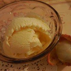 A picture of Lychee Ice Cream (no egg, without ice cream maker).