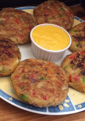 Una foto de Hamburguesas de verduras sin huevo