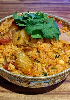 A picture of Kimchi fried rice.