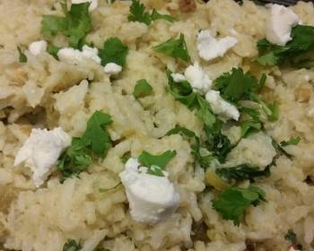 Easy Recipe Creamy Green Chile Rice w Goat Cheese Home Style