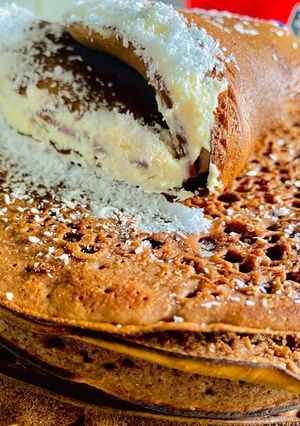 Una foto de 🥞PANQUEQUES🥞 DE 🍫CACAO🍫Nesquik 🍫 😋🤗🤩