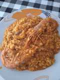 Arroz meloso con pulpo, langostinos y gambones