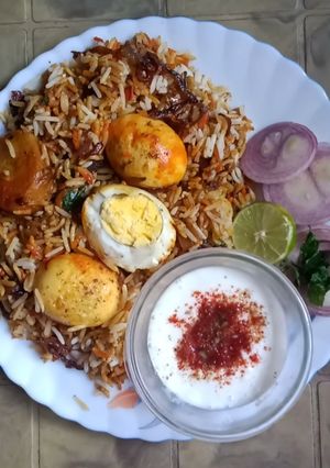 A picture of Egg Biryani.