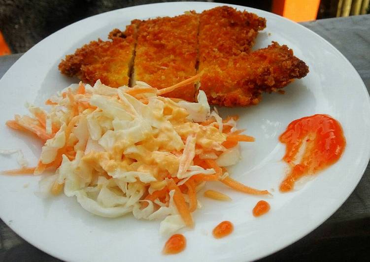 Cara Gampang Menyiapkan Chiken katsu with salad Ala hokben Anti Gagal