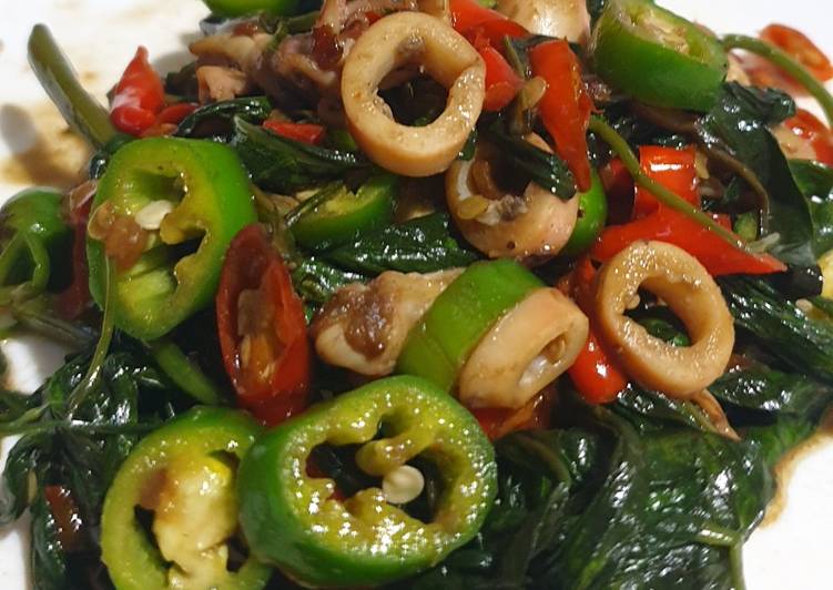 Cara memasak #10 Kangkung Cumi Jalapeno sedap