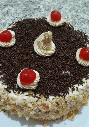 Foto resep Cake Mocca Peanut Nougat