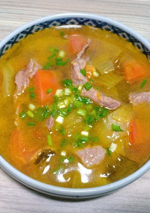 Hình của món Canh dưa cải chua gân bò.
