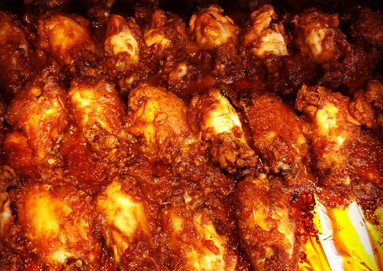 Recipe of Quick Baked Honey/Buffalo Barbecue Chicken Wings