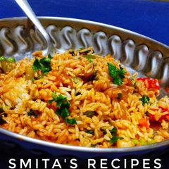 A picture of Schezwan rice.