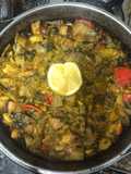 142. Paella de verduras y magret de pato (principal paella)