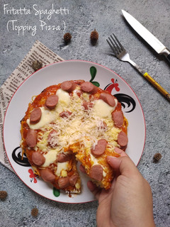 Foto resep Fritatta Spaghetti (Topping Pizza)