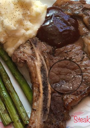 Foto resep Ribeye steak bumbu instant ala Pak Rt