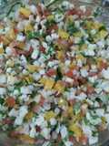 Ceviche de pescado con durazno