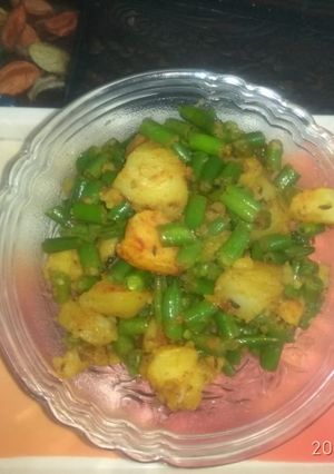 A picture of Aloo beans ki sabji.
