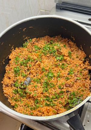 A picture of Goan Sausage Pulao.