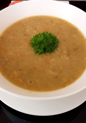 A picture of My Barley & Veg Soup 💜.