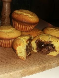 Φωτογραφία της συνταγής Muffins γιαουρτιού με γέμιση πραλίνας