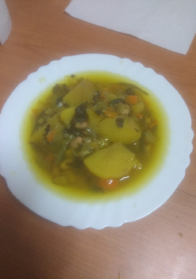 Una foto de Potaje de berros en olla exprés