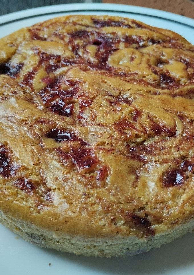 Una foto de Budín🍮 de naranja🍊 con uvas🍇 vegano🍰..