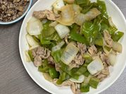 A picture of thinly sliced pork