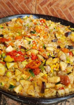 Foto principal de Paella de verduras con cerveza!