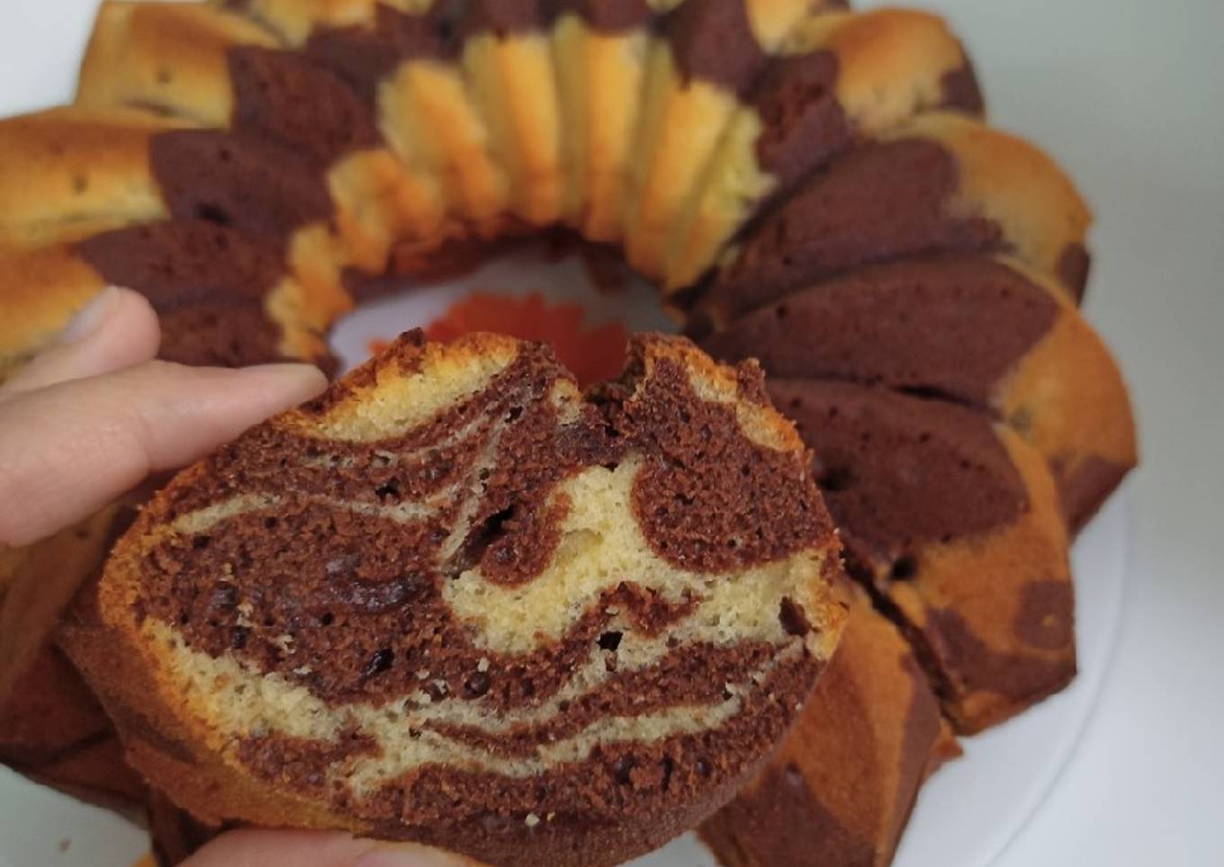 Bizcocho marmolado jugoso