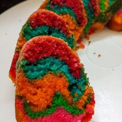 Rainbow Bundt Cake/Rainbow Cake A picture of Rainbow Bundt Cake/Rainbow Cake.