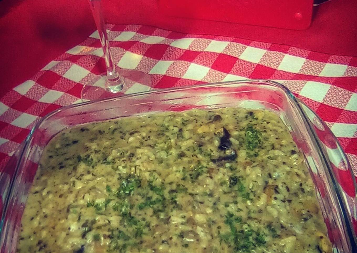 Risotto con champiñón y rebollones