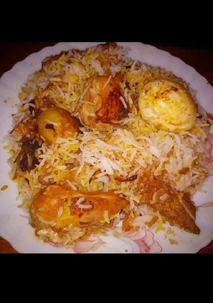 A picture of Kolkata style special biryani.