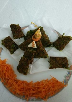 A picture of Spinach pan cake with gram flour.