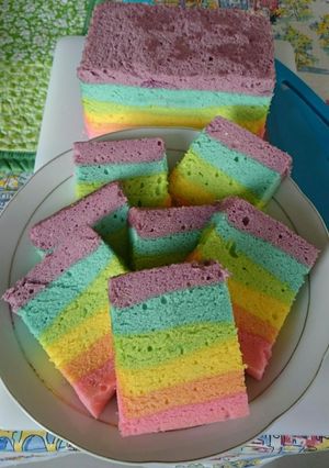 Foto resep Bolu pelangi kukus