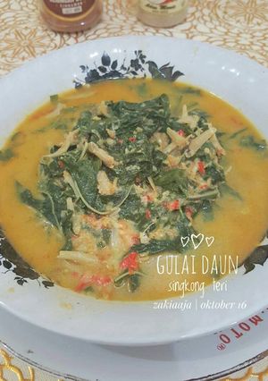 Foto resep Gulai daun singkong teri