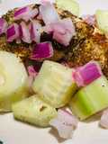 Cucumber Salad with Air Fryer Chicken