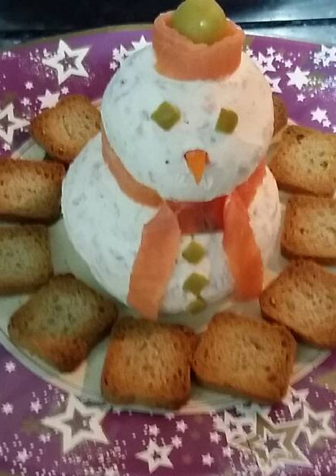 Una foto de Muñeco de queso crema ⛄⛄⛄