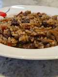 Arroz con venado y champiñones