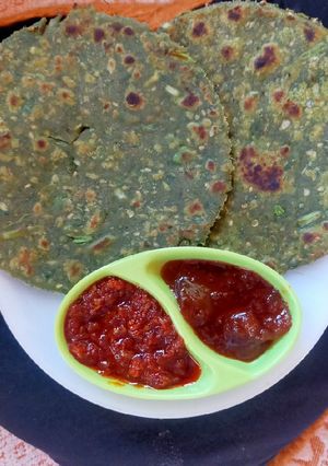 ગ્રીન પાલક પરોઠા (Green Palak Paratha Recipe In Gujarati) રેસીપી મુખ્ય ફોટો