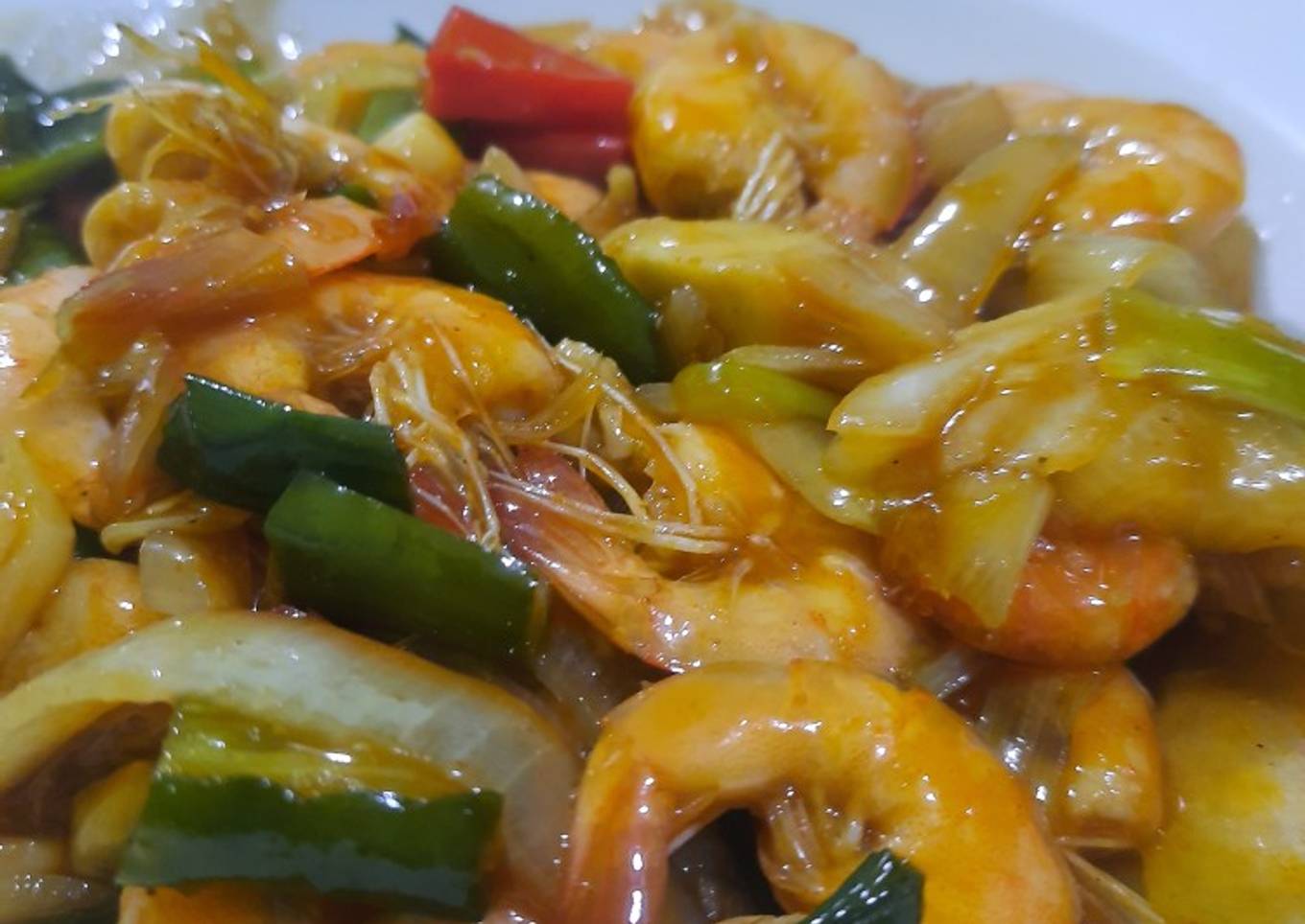 Udang saus asam manis pedas