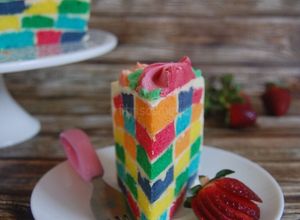 Foto resep Rainbow Checkerboard cake, edisi lebaran