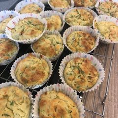 Courgette, spinach and Parmesan muffins A picture of Courgette, spinach and Parmesan muffins.