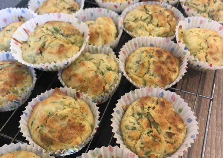Recipe of Homemade Courgette, spinach and Parmesan muffins