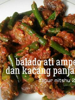 Foto resep Balado ati ampela dan kacang panjang