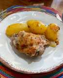 Pollo con tomillo a la sartén
