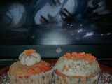 Muffins de zanahoria y naranja con cobertura de queso crema